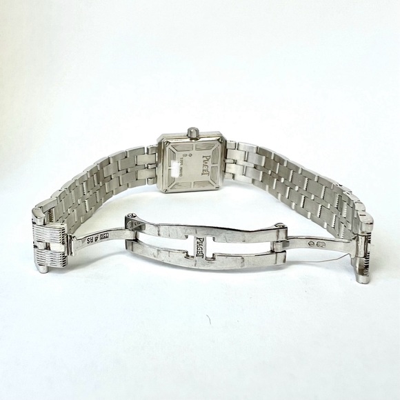 PIAGET PROTOCOLE Quartz 20mm 18K White Gold FACTORY DIAMONDS Watch - Picture 7 of 8